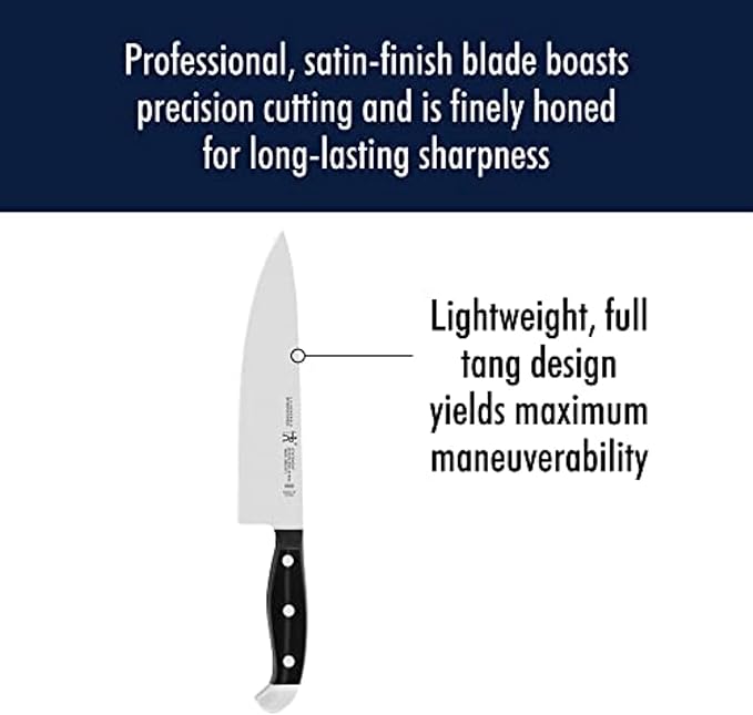 HENCKELS Statement Razor-Sharp 8-inch Chef Knife, German Engineered Informed by 100+ Years of Mastery, Black/Stainless Steel
