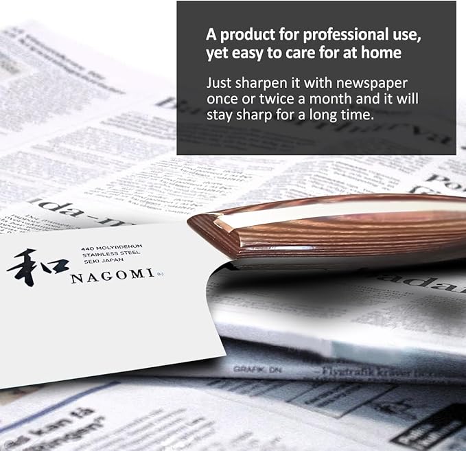 NAGOMI 3.5 inch Premium Peeling Paring Knife, Stainless Steel HRC58 Handy Ultra Sharp Paring Knife for Curved Surface Of Fruits & Vegetables | Black Stylish Gift Box