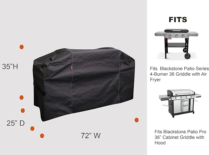 RPET Frabric Cover for Flat Griddle Cover, Black；Fit Slate 30" griddles