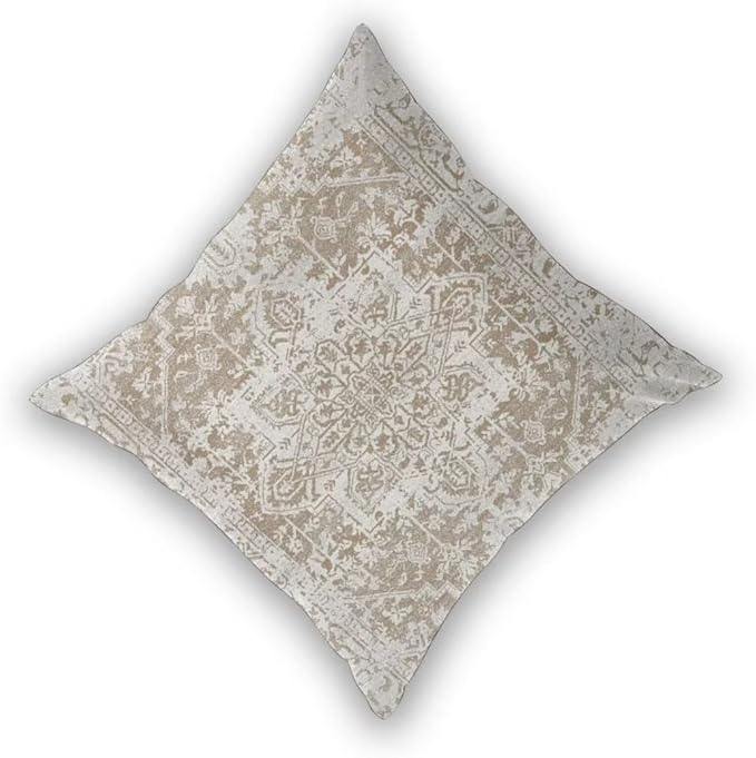 Boho Pillow Covers 16x16 Set of 2, Brown Beige Carpet Pattern Outdoor Decorative Throw Pillows Ethnic Rustic Farmhouse Cushion Cases Linen Gifts for Couch Sofa Decor