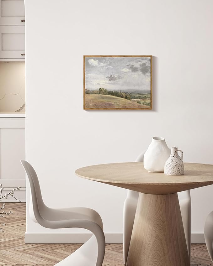 InSimSea Framed Canvas Wall Art Vintage Decor, Landscape Wall Art, Farmhouse Wall Art for Living Room, Rolling Hills Wall Painting Pictures for Bedroom Wall Decor, 11"x14"