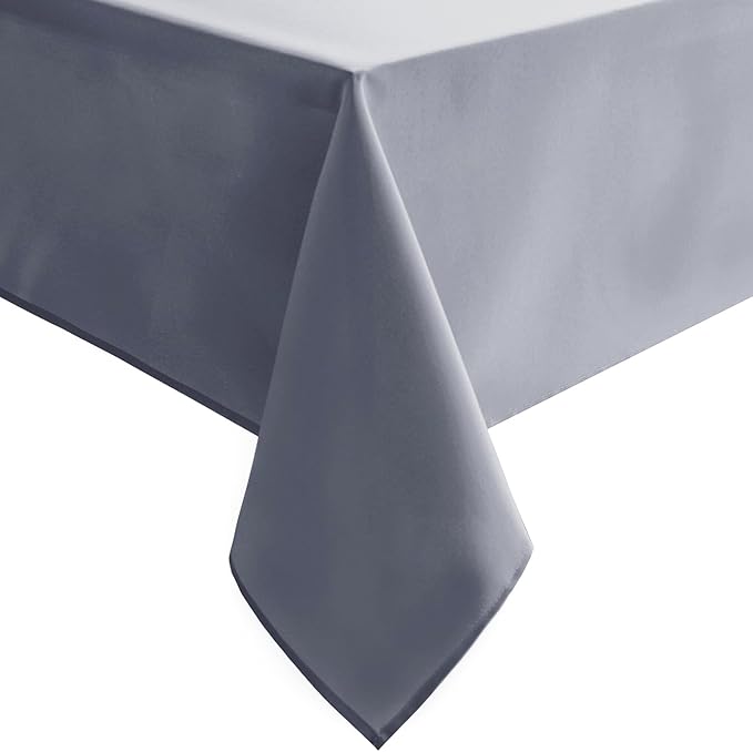 Hiasan Light Gray Rectangle Tablecloth - Waterproof Spillproof and Wrinkle Resistant Washable Polyester Table Cloth for Dining Party, 54 x 80 inch
