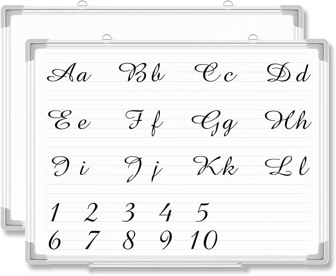 Lincia Magnetic Dry Erase Whiteboard with Lines, 24" x 18" White Board Planner for Wall, Planning Board Magnetic Ruled Dry Erase Whiteboard with Aluminum Frame for Home School Classroom Office(Line)