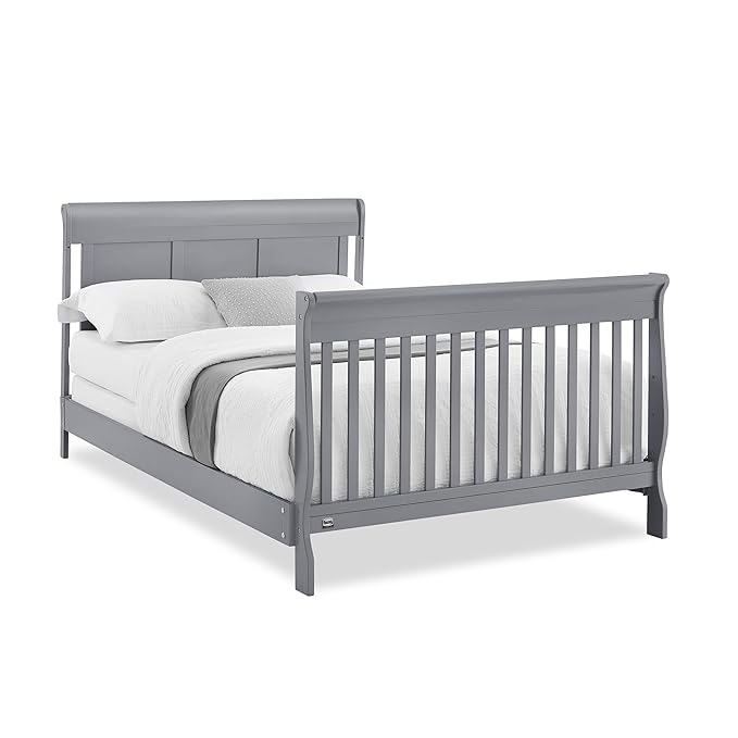Simmons Kids Carter 6-in-1 Convertible Crib - Greenguard Gold Certified, Grey