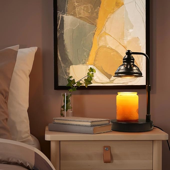 LIDORE Candle Lamp, Candle Warmer Lamp with Timer (Black, USB Charger)