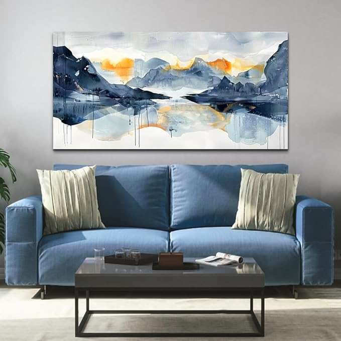 FUHAIHUA Large Canvas Wall Art For Living Room Home Decorations For Bedroom Office Wall Decor Abstract Watercolor Pictures Aesthetic Paintings Art Prints Contemporary Decor 30x60 In