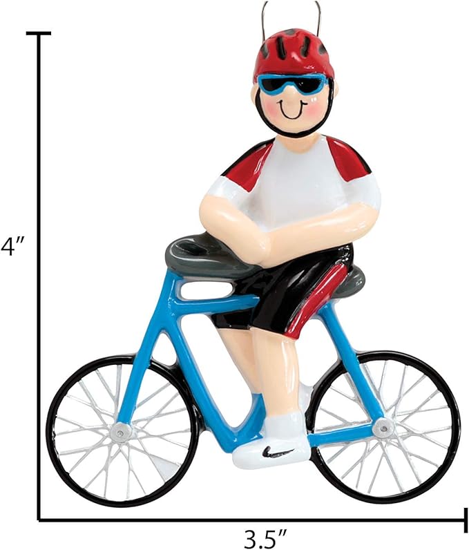 Personalized Cycling Ornament 2025 - Blue Bike Ornaments for Christmas Tree Male Cycling Gifts Dirt Bike Ornament Workout Fitness Exercise Ornaments by Elves