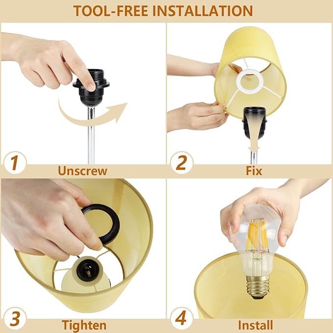 HiBay 17.75" H Dimmable LED Bedside Table Lamps Set of 2with USB Charging Ports & AC Outlet, Modern Gold Nightstand Lights for Bedroom, Office, Living Room, Kids Room, E26 Bulb Included