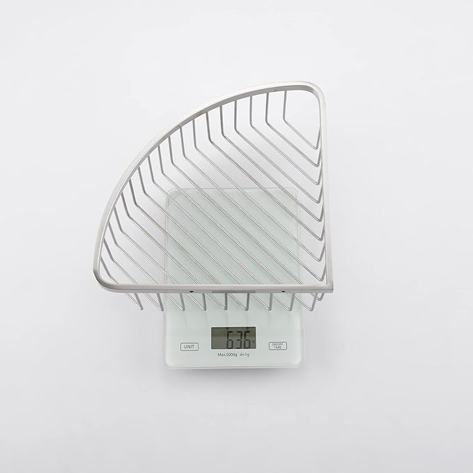 Bathroom Shower Caddy Corner Shelf Basket, Ultra Sturdy Rust-Proof Stainless Steel Shelf Organizer Shampoo Holder, Wall Mounted Storage Rack for Bathroom Kitchen, Brushed Nickel