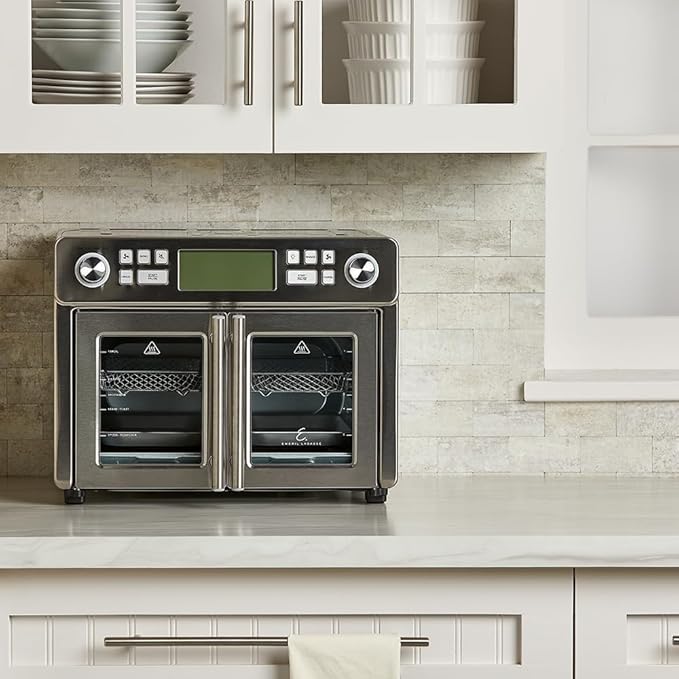 Dual Zone 360 Air Fryer Oven Combo with French Door, 25 QT Extra Large, Cook Two Foods in Different Ways, Up to 60% Faster from Frozen to Finish