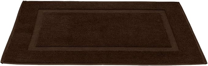 DAN RIVER Classic Bath Mat - Brown, 100% Ring Spun Cotton, Pack of 2, 21x34 inches, 800 GSM, Non-Slip, Absorbent, Quick Drying, Machine Washable Bathroom Floor Mats for Shower, Kitchen & Bath