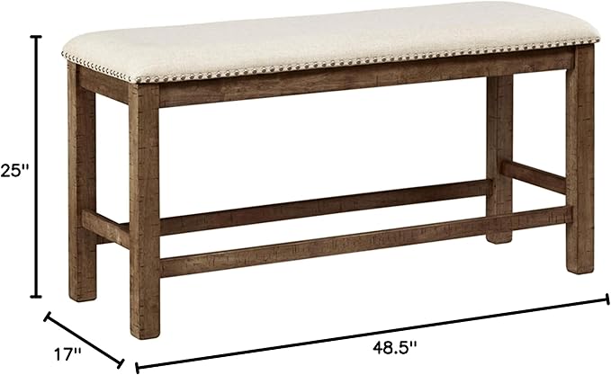 Signature Design by Ashley Morriville Counter Height Upholstered Dining Room Bench, Brown