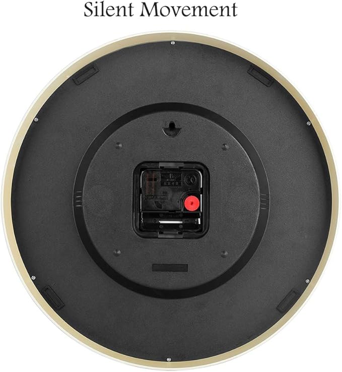 Topkey 12" Wooden Look Wall Clock Silent Non-Ticking 3D Numbers Colorful Decorative Round Clock for Living Room, Bedroom and Office Battery Not Included - Light Brown