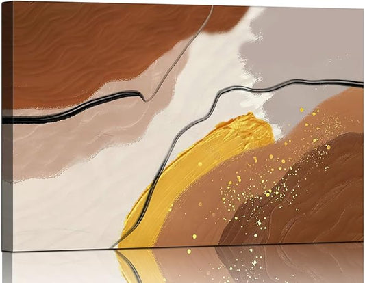 Abstract Wall Art for Living Room Boho Wall Decor Mid Century Modern Prints Pictures Abstract Geometric Painting for Bedroom Orange Minimalist Artwork for Bathroom Home Office Decorations