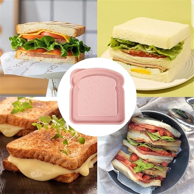 NADUSEP Sandwich Containers, Sandwich Containers for Lunch Boxes Plastic Toast Shape Food Storage Sandwich Box with Lid, BPA Free and Reusable, Microwave & Dishwasher Safe, for Family or Adults