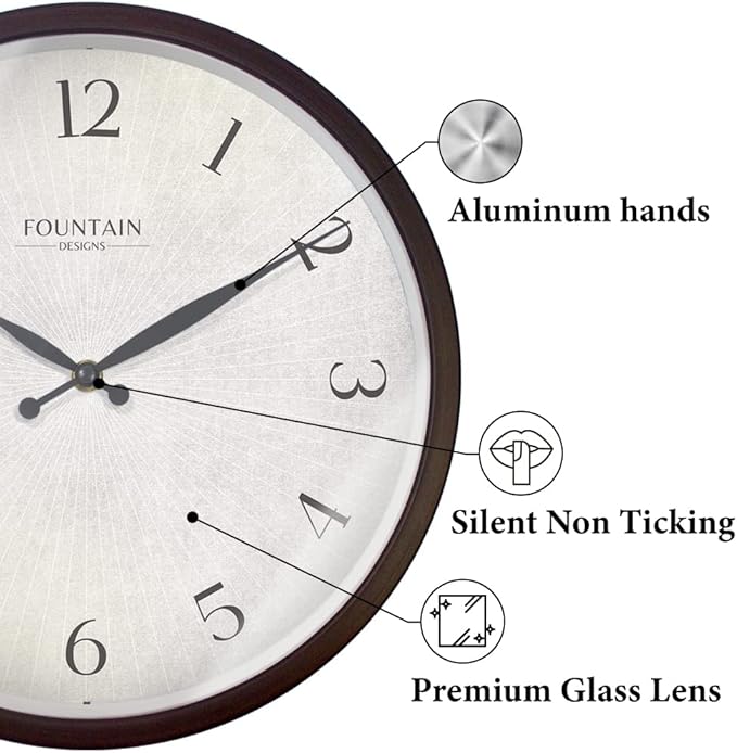 12 Inch Modern Farmhouse Wall Clock, No Ticking Silent Clock, Vintage Oil Rubbed Bronze Black