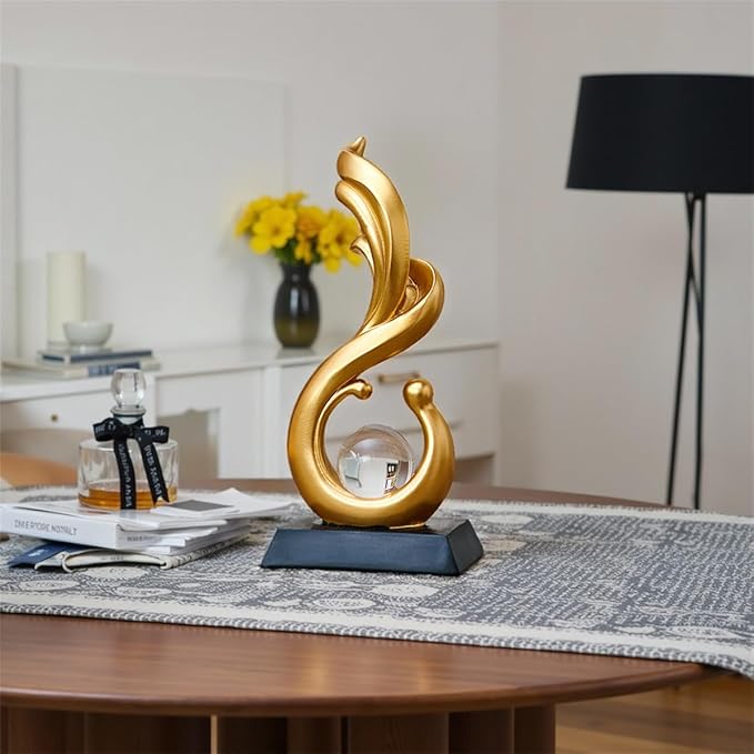 AWNR Abstract Art Deco Decor Statues for Home,Shelves,Table,Living Room, Dining Room,Modern Sculpture Decoraciones of Homes for Sale (Gold A)