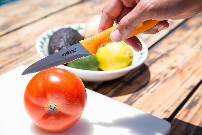 Zyliss Utility Kitchen Knives with Sheath Covers - Dishwasher Safe - Stainless Steel Kitchen Knives Perfect for Cutting Meat, Vegetables & Fruit - 3 Piece Paring Set