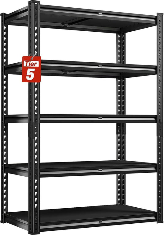 Upgraded 2020LBS Garage Shelving Units, 72" H Double Veneer Shelf Board for Waterproof and Anti-scratch, 5-Tier Storage Shelves Heavy Duty, Adjustable Metal Rack for Kitchen, Basement, Warehouse