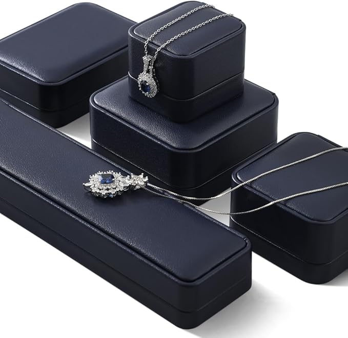 Earring Jewelry Box, Leather Earrings Box,Premium Jewelry Box Earrings,Luxury Earring Case (Blue)