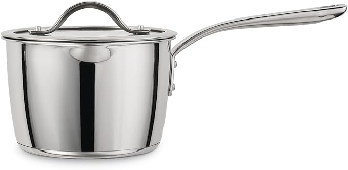 Tramontina Tempo Tri-Ply Base Stainless Steel 2-Quart Small Sauce Pan with Glass Lid, Induction-Ready Saucepan, Oven-Safe, Dishwasher-Safe