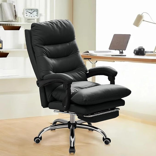 Office Chair with Retractable Footrest, Heavy-Duty Ergonomic Chair, Adjustable Height High Back Computer Gaming Chairs