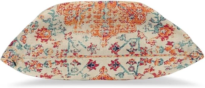 Boho Throw Pillow Covers 18 x 18 Set of 2, Orange Blue Ethnic Design Pillow Covers Farmhouse Carpet Pattern Rustic Cushion Cases Decorative Gifts for Couch Sofa Indoor Outdoor