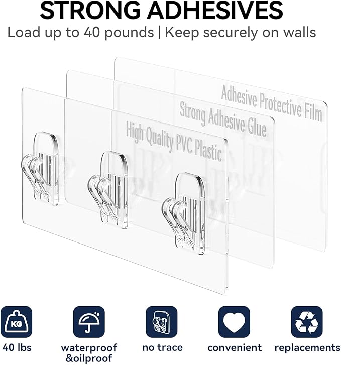 YASONIC Shower Caddy 6 Pack Rustproof shower Organizer, Large Capacity Shower Shelves for inside shower, Bathroom Organizers and Storage with Soap Holder and 12 Hooks, Adhesive Shower storage, Black