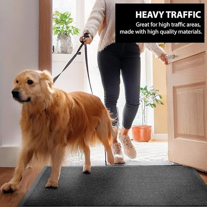 Traffic Guard Door Mat, 3´x 5´ (36” x 60”), Heavy Duty Waterproof Doormat, Stain and Fade Resistant Welcome Mats, Durable Rubber Backing, Low Profile Entryway Rug, Shoe and Boot Scraper.