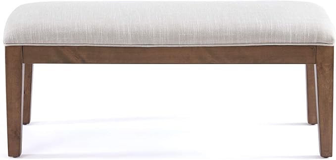 HUIMO Upholstered Entryway Bench for Bedroom for End of Bed, Dining Bench with Padded Seat for Kitchen, Living Room, Fabric Solid Wood (Beige)