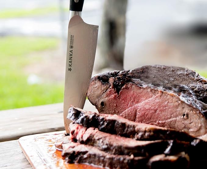 KANKA Professional 8 inch Chef Knife – High Grade 1.4116 Stainless Steel, Ultra-Premium G-10 Fiberglass Handle, Premium Wood Sheath Included – Essential Kitchen Knife for Chefs