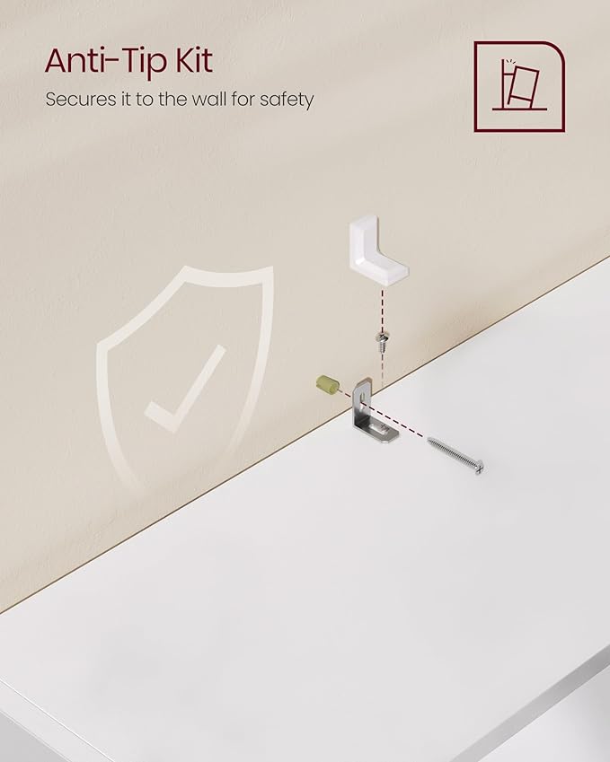 VASAGLE Custos Collection - Bookshelf, 5-Tier Bookcase, Book Shelf, Open Storage Shelf, 9.4 x 30 x 52.8 Inches, for Living Room, Home Office, Dinning Room, Cloud White ULBC175T14