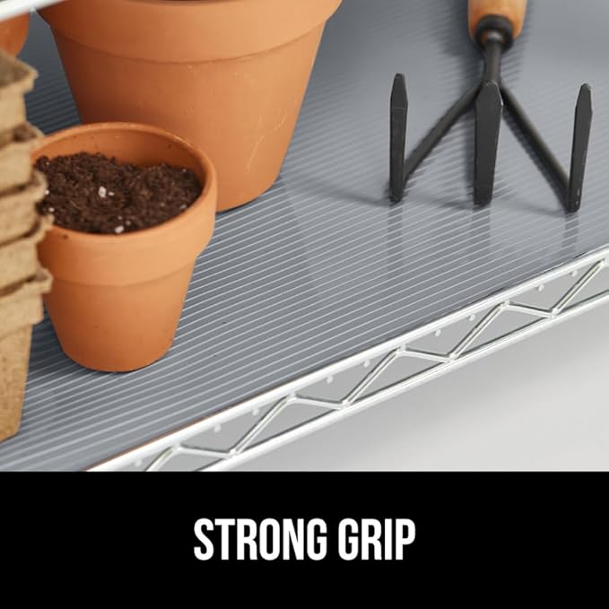 GORILLA GRIP DuraGuard Shelf Liner, 20x30 Non-Adhesive Cabinet Liners for Kitchen Drawers, Shelves, Refrigerator, Pantry Storage, Bathroom Closet, Durable Waterproof BPA Free Ribbed Plastic, Gray