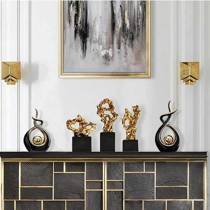 Norrclp Home Decor Modern Abstract Art Ceramic Statue Table Decorations for Dining Room Living Room Office Centerpiece