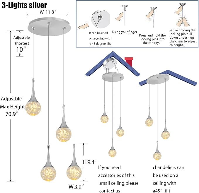 Flashing God 3 Light Bubble Dimmable Crystal Chandelier Chromed Finished Ceiling Hanging Lights Over Table Foyer Entrance Chandeliers