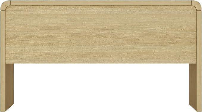 Manhattan Comfort Grace 54" Modern Home Office Desk with Drawers, Metal Handles, and Ample Workspace, Stylish Wood Table for Writing, Vanity, Work or Study, Natural Oak & Black