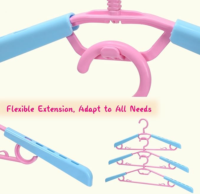 6-Pack Heavy Duty Plastic Extra-Wide Arm 15"-23" Suits Clothes Hangers with Swivel Hooks,Perfect for Coat,Jacket,Dress,Shirt,Trousers or Closet Space Saving,Pink