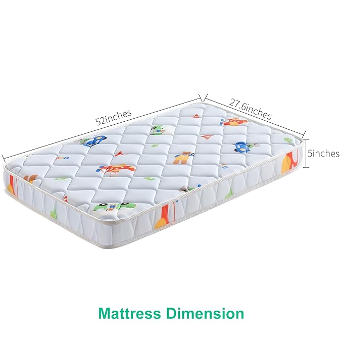 Premium Crib & Toddler Mattress, 100% Knitted Fabric, Premium Fleece Surface-Hypoallergenic, Soft Breathable, 5" Thick-Firm and Optimal Support, Non-Toxic Crib Mattress
