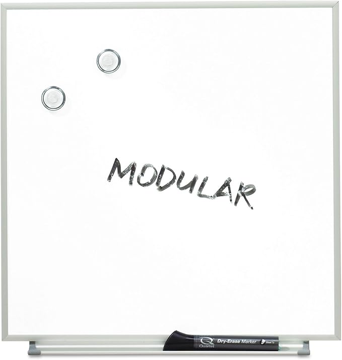 Quartet Matrix Modular Magnetic Whiteboard, 16" x 16", Includes Tray and Marker, Silver Aluminum Frame (M1616)