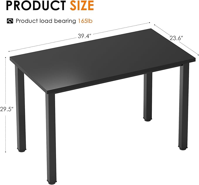 Need Small Computer Desk 39.4 inches Sturdy Writing Desk for Small Spaces, Small Desk Teens Desk Study Table Laptop Desk, Black