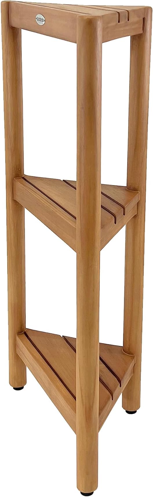 Asta Select Solid Teak Free Standing Corner Shelf, 3-Tier Bathroom Corner Stand, Corner Rack for Bathroom, Kitchen, Living Room, Bedroom, Fully Assembled, ST-80