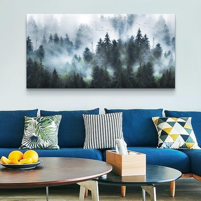 DZRWUBHS Large Size Abstract Canvas Wall Art For Living Room Wall Decorations For Bedroom Office Wall Decor Abstract Mountain Wall Painting Framed Pictures Artwork Farmhouse Home Decor Art 30"X60"