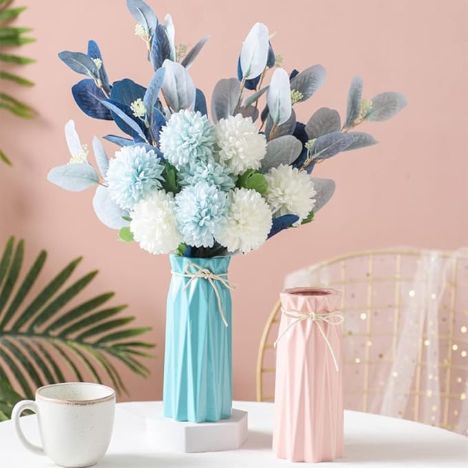 Ceramic Pink Vase Flower Vase for Home Decor Modern Style 9.5 inch Tall Vase for Table Shelf Home Decor Vase for Fireplace Bedroom Kitchen Living Room Wedding Office Desk Birthday Gifts