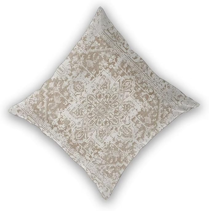 Boho Pillow Covers 24x24 Set of 2, Brown Beige Carpet Pattern Outdoor Decorative Throw Pillows Ethnic Rustic Farmhouse Cushion Cases Linen Gifts for Couch Sofa Decor