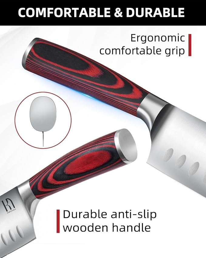 2025 Upgraded Nakiri Chef Knife Japanese Professional 7 Inch Sharp Meat Cleaver Kitchen Knives for Chopping Vegetable and Cooking, High Carbon Stainless Steel Asian Chopping Chefs Knife