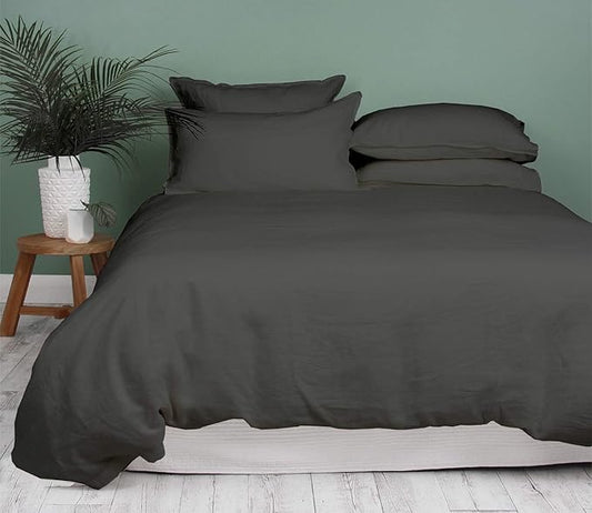 1000 Thread Count Oversized King Duvet Cover 100% Egyptian Cotton True Luxury Hotel Quality Quilt Cover - Ultra Soft Breathable 1 Piece Comforter Cover with Zipper Closure (Dark Grey)