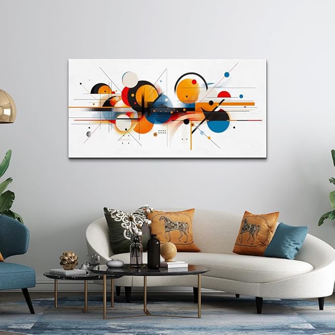 hyidecorart Large Wall Art For Living Room Wall Decorations For Bedroom Line Color Block Abstract Pictures Artwork Hang Pictures For Office Decor Hotel Canvas Prints Art Modern Wall Decoration