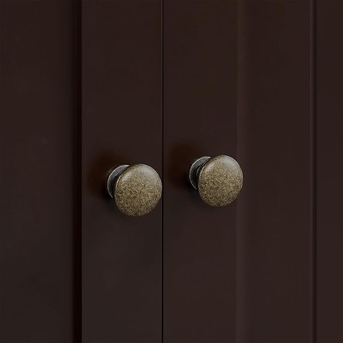 Yaheetech Bathroom Floor Storage Cabinet, Wooden Free Standing Storage Organizer with 2 Doors & Adjustable Shelf for Living Room, Hallway, Espresso