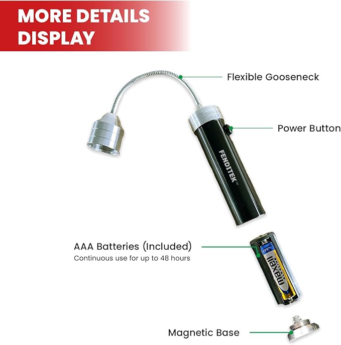 BBQ Grill Light for Outdoor, Barbecue Magnetic Base LED Lights with Flexible Neck,Waterproof Heat Resistant Grill Lamp for Smoker Accessories, Gifts for Men Dad Husband， Batteries Included - 2 Pack