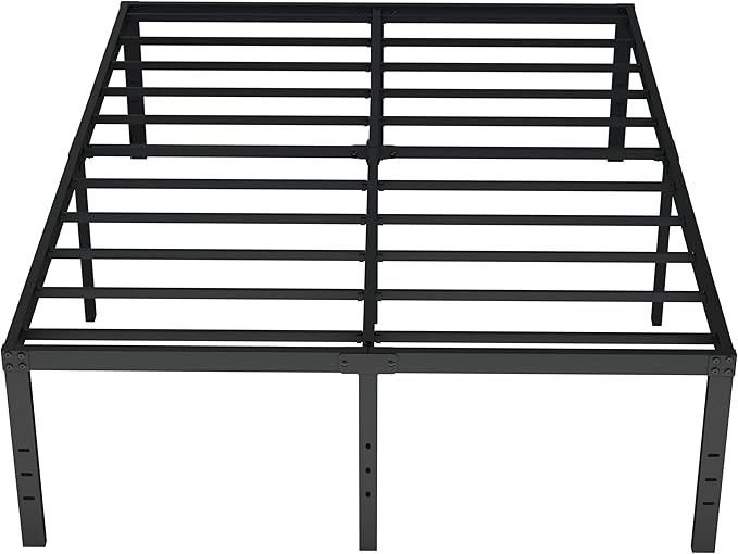 California King Bed Frames, 20 Inch Heavy Duty Metal Platform Support Up to 3000 lbs with Steel Slat, No Box Spring Needed, Easy Assembly, Noise Free, Black